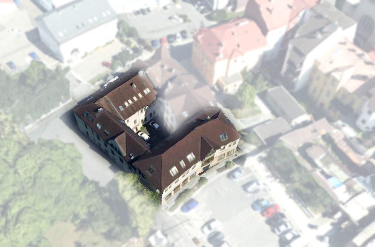 Letecký pohled na objekt Valy Business Point v Novém Jičíně